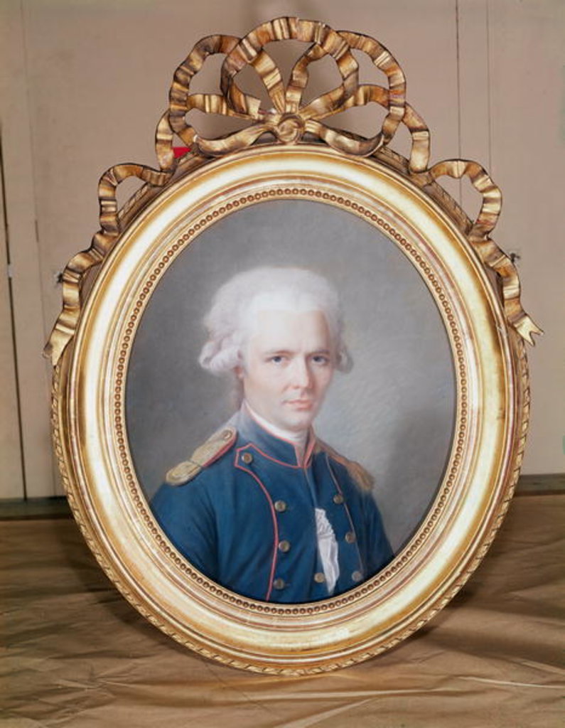 Detail of General Pierre Choderlos de Laclos by Maurice Quentin de la Tour