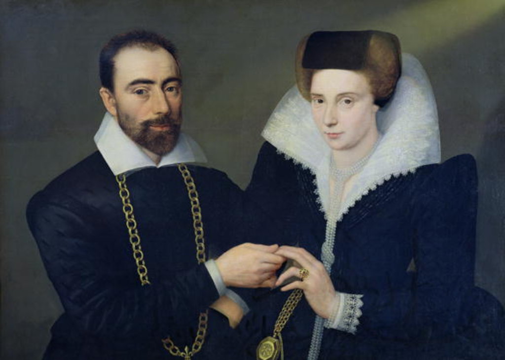 Detail of Portrait of a Couple by French School