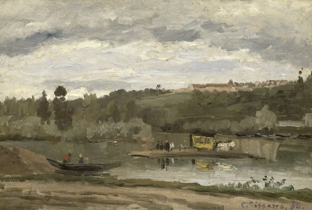Detail of Ferry at Varenne-Saint-Hilaire, 1864 by Camille Pissarro