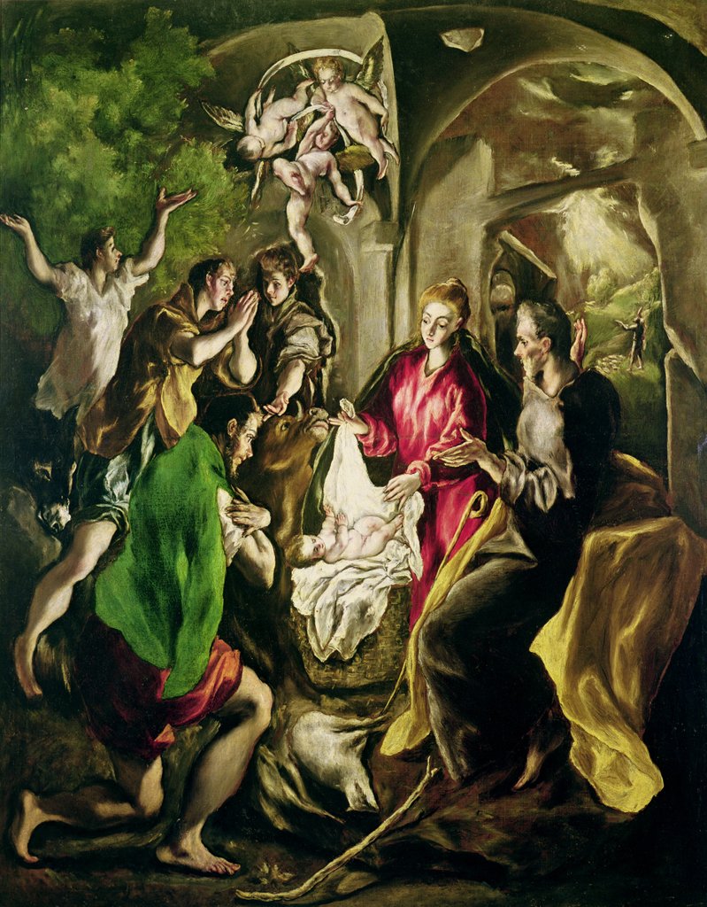Detail of Adoration of the Shepherds, 1603-05 by El Greco