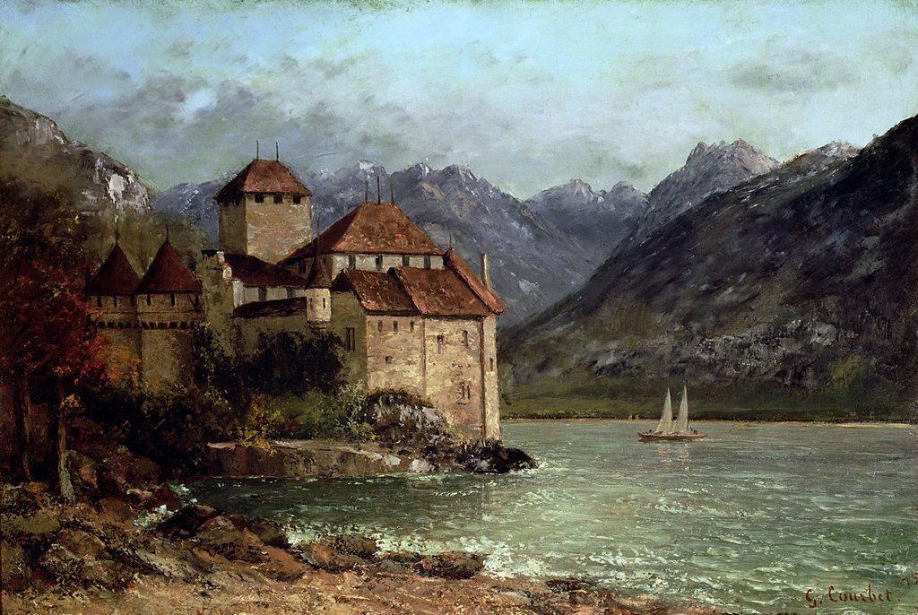 Detail of The Chateau de Chillon, 1875 by Gustave Courbet