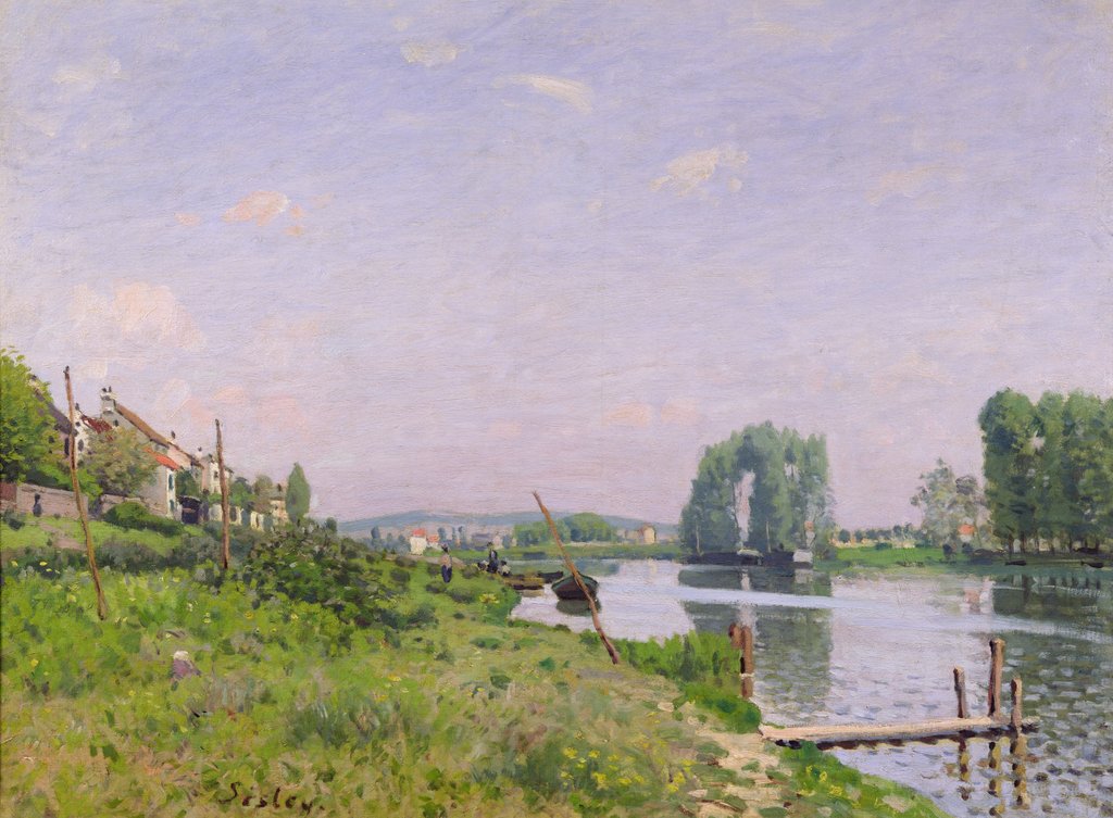 Detail of Ile Saint-Denis, 1872 by Alfred Sisley