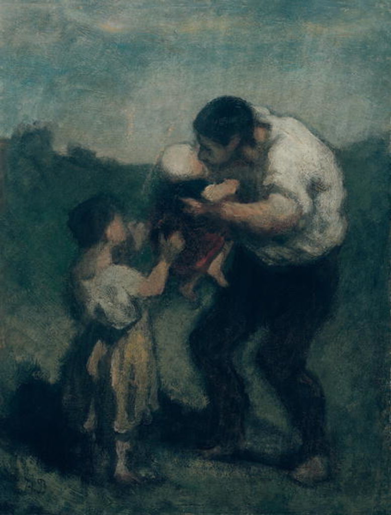 Detail of The Kiss, c.1845-48 by Honore Daumier