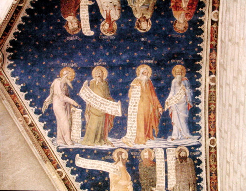 Detail of The Prophets Ezekiel, Jeremiah, Isaiah and Moses, from La Salle de la Grande Audience c.1353 by Matteo di Giovanetto da Viterbo