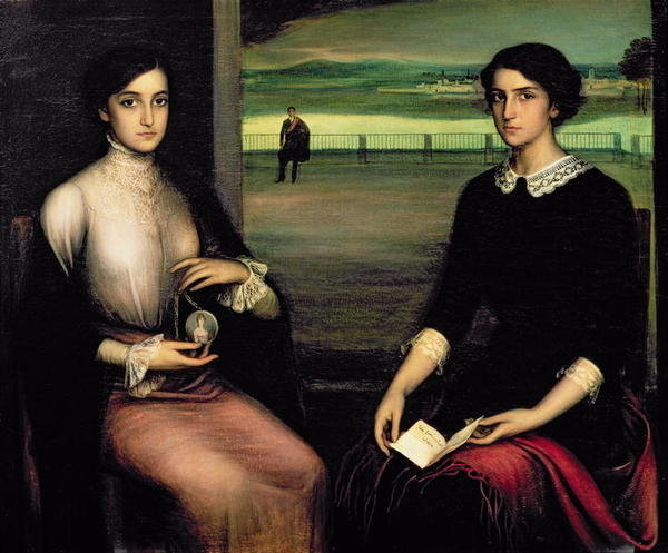 Detail of Portrait of Angeles and Fuensanta by Julio Romero de Torres