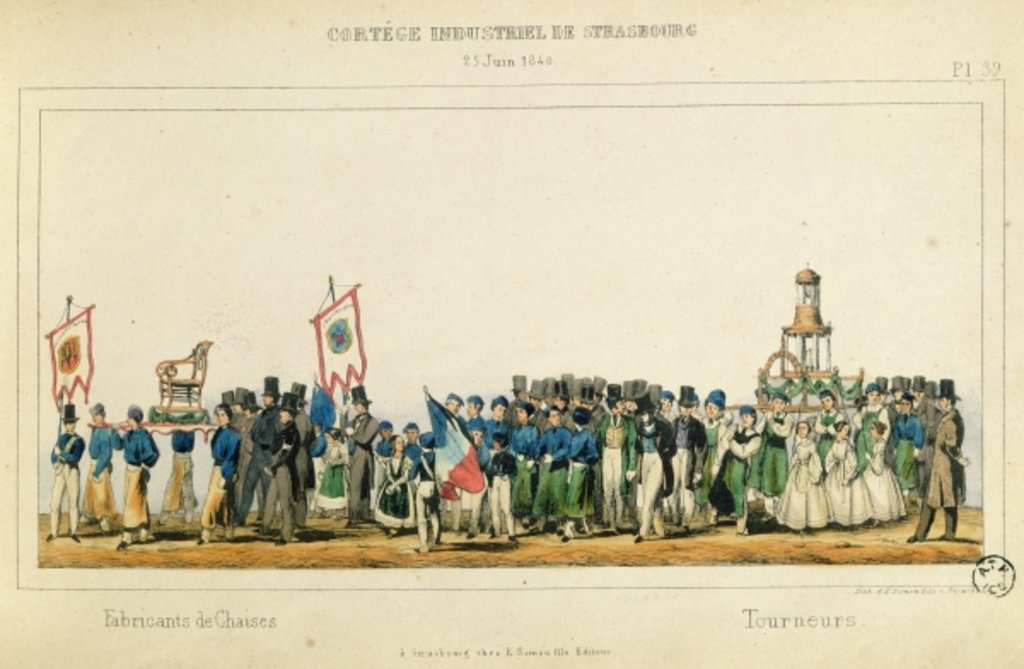 Detail of Procession of the Chair Manufacturers at Strasbourg, 25th June 1840 by Frederic Emile Simon