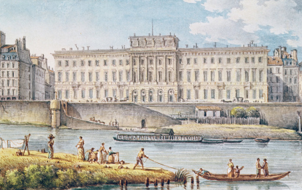 Detail of View of the Hotel des Monnaies at the Confluence of the Two Branches of the Seine by Victor Jean Nicolle