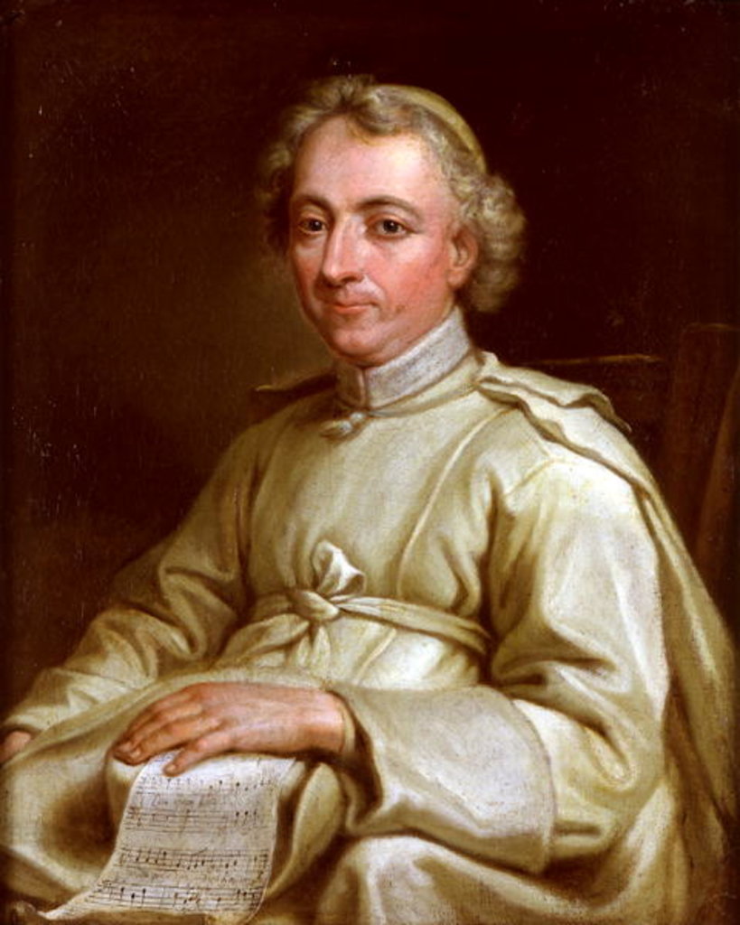 Detail of Portrait of a Canon Holding a Score Sheet by Eustache Restout