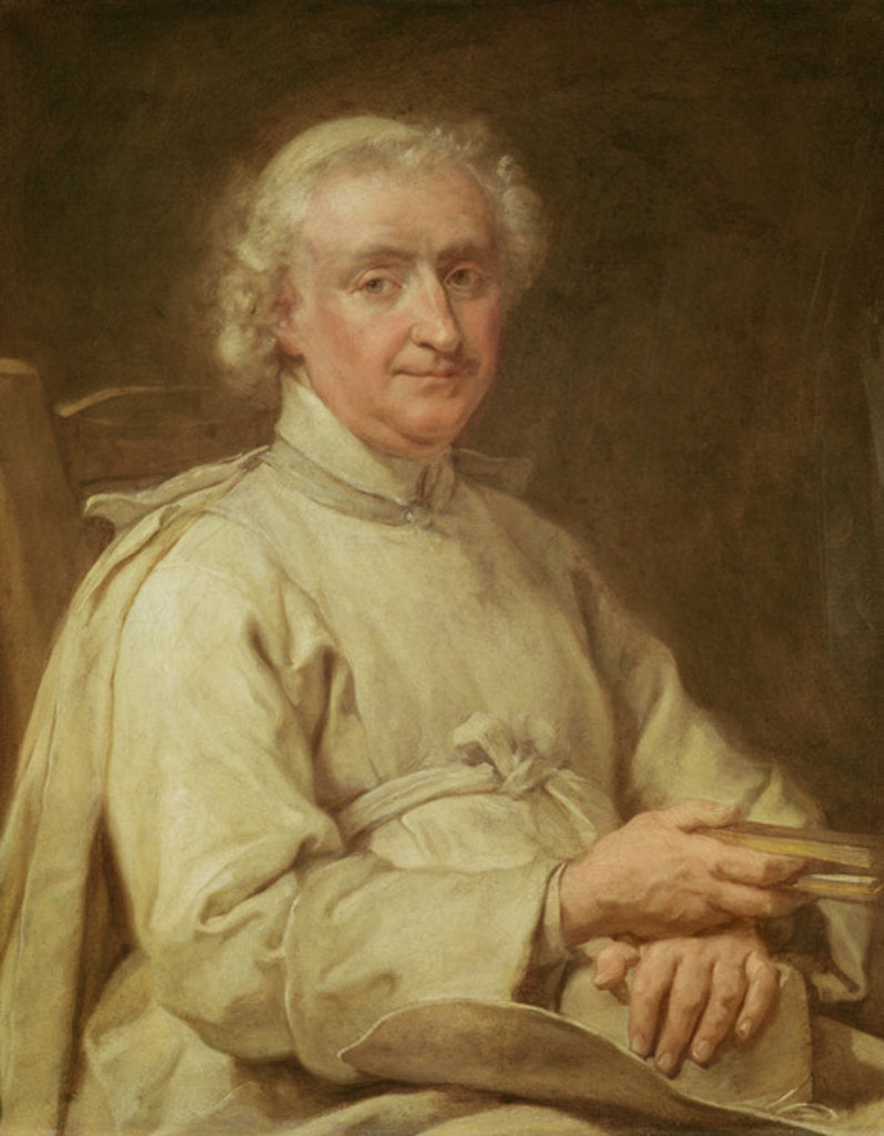 Detail of Portrait of a Canon Holding a Book by Eustache Restout