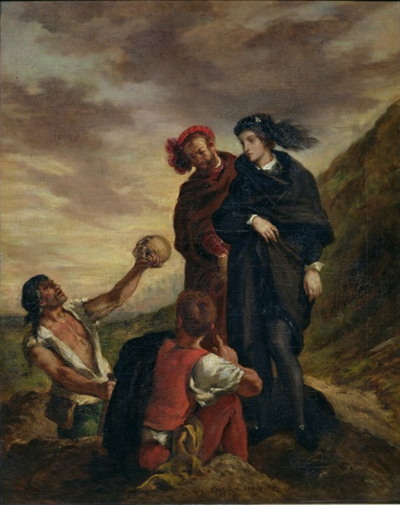 Detail of Hamlet and Horatio in the Cemetery by Ferdinand Victor Eugene Delacroix