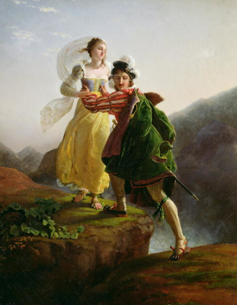 Detail of Bianca Cappello Fleeing with her lover Francesco de Medici by Louis Ducis