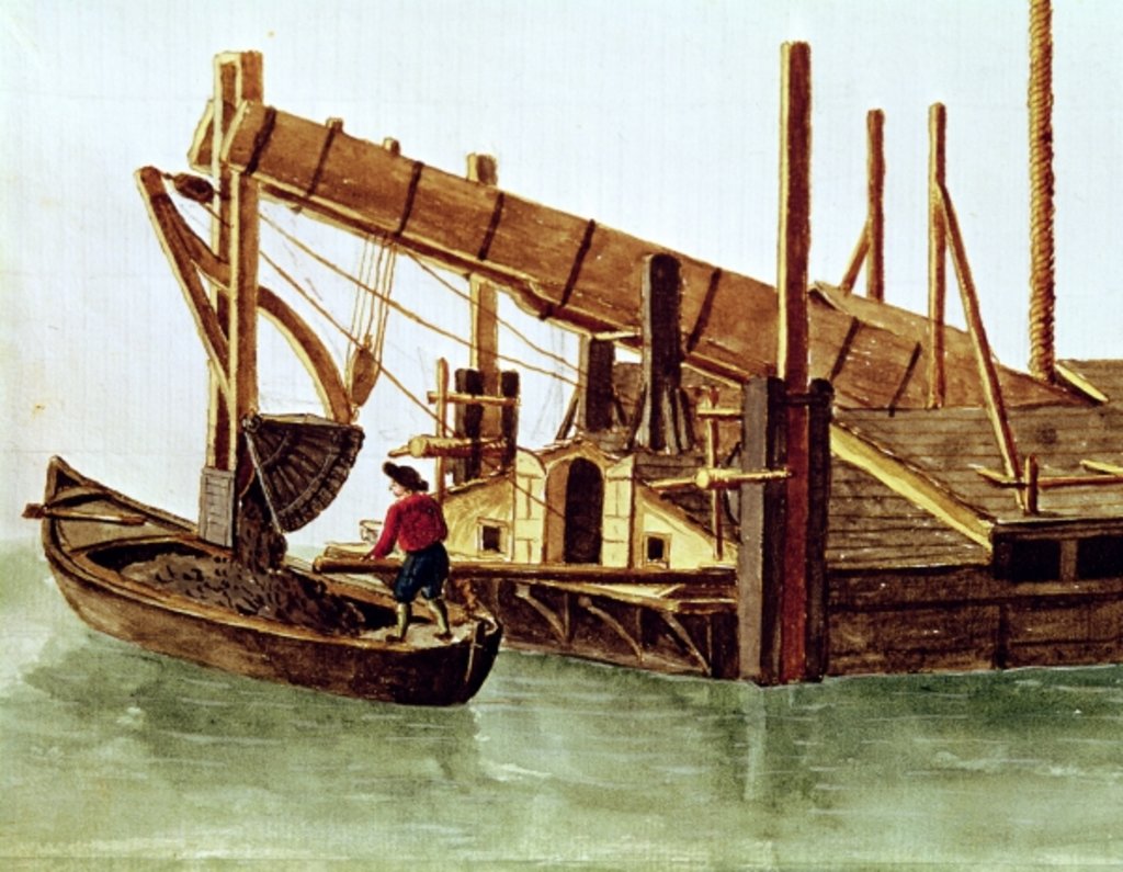Detail of Dredging a canal by Jan van Grevenbroeck