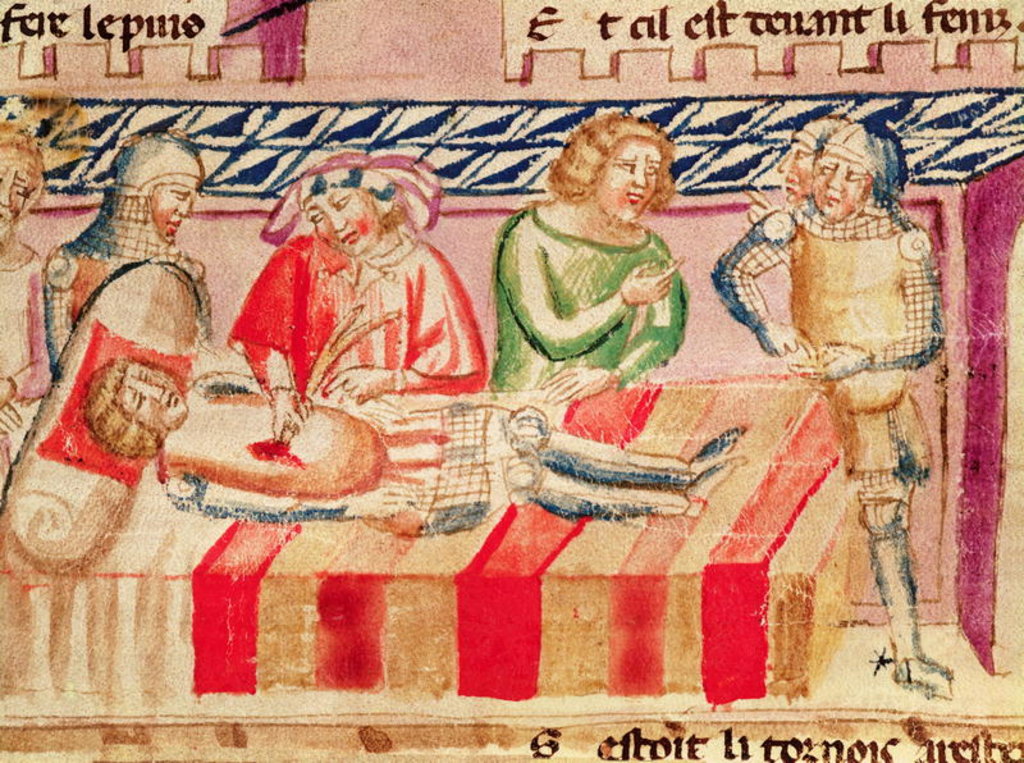 Detail of Operation on a wounded soldier by Italian School