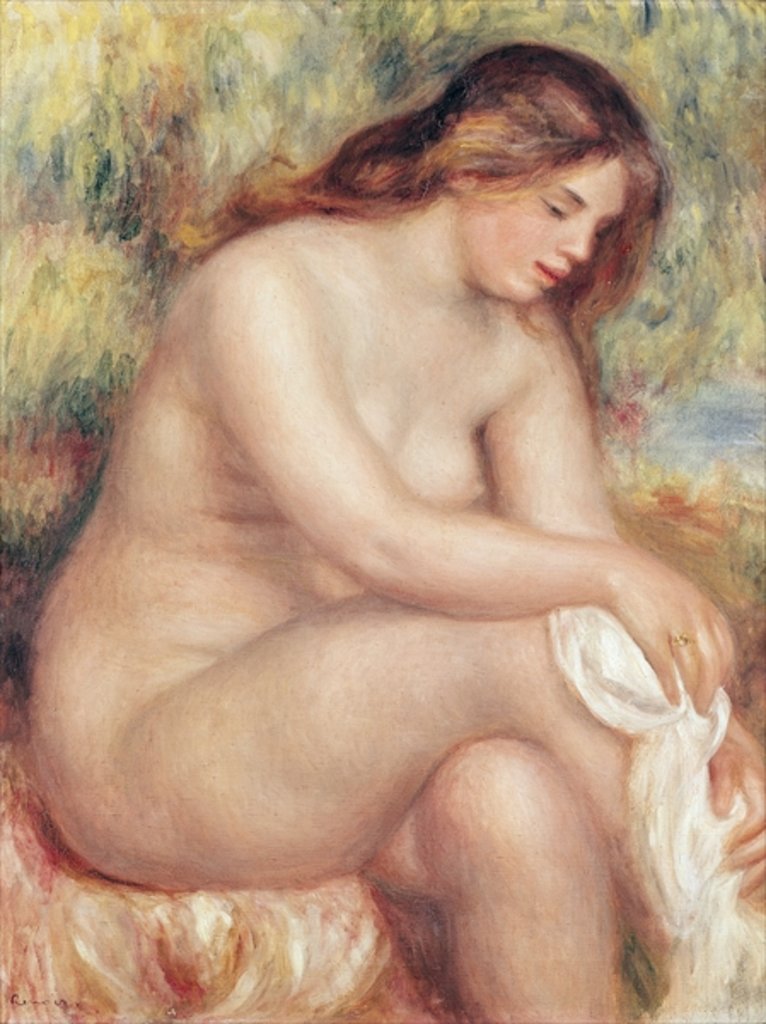 Detail of Bather Drying Herself, c.1910 by Pierre Auguste Renoir