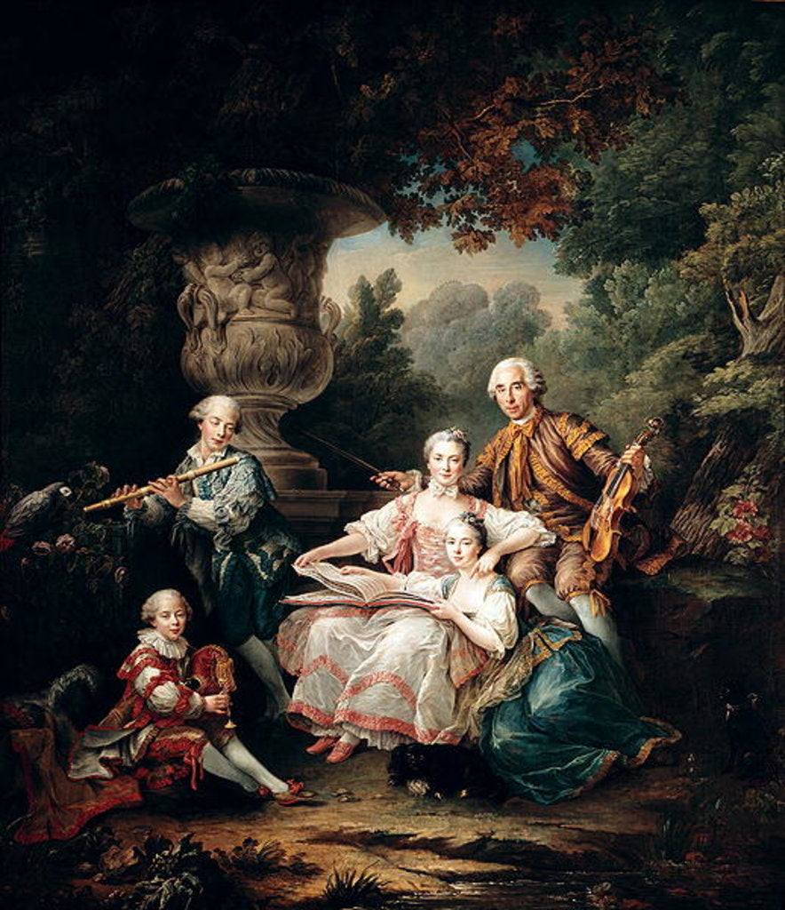 Detail of Louis du Bouchet Marquis de Sourches and his Family, 1750 by Francois-Hubert Drouais
