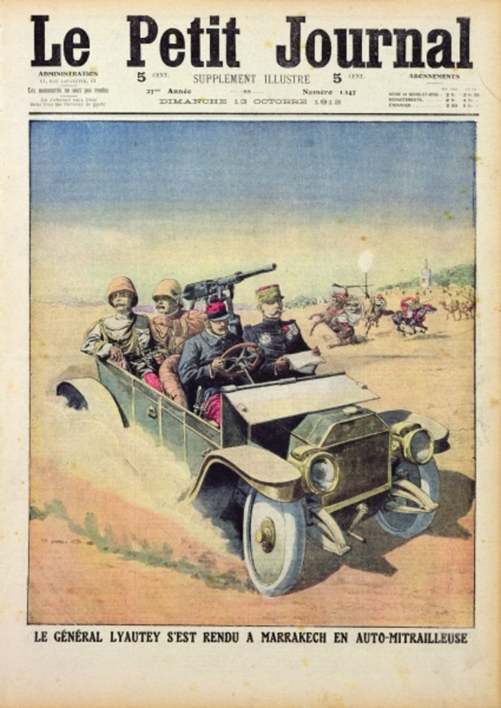 Detail of General Lyautey going to Marrakesh in an armoured car by French School