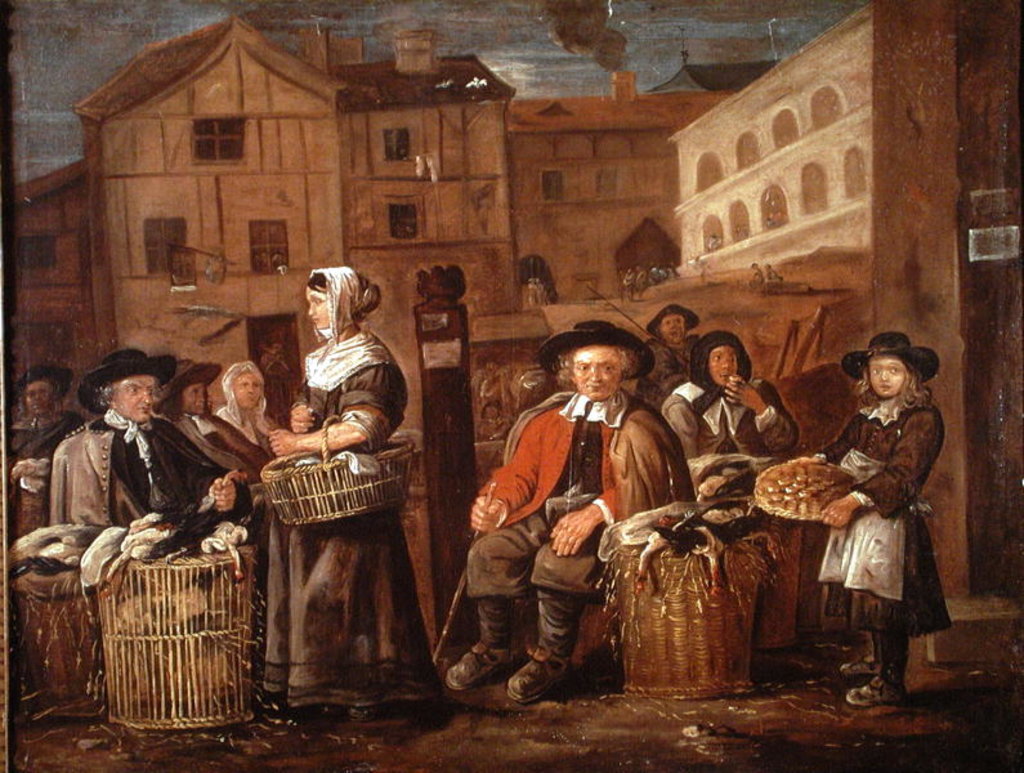 Detail of Market Scene by Jean Michelin