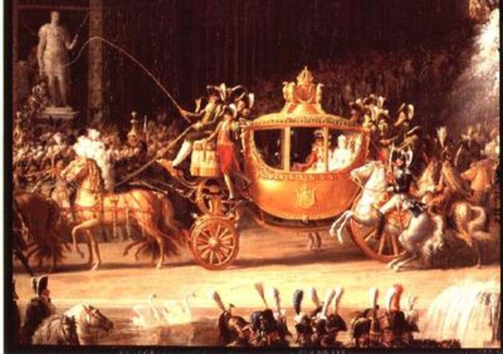 Detail of The Entry of Napoleon and Marie-Louise into the Tuileries Gardens on the Day of their Wedding, 2nd April 1810, detail of the carriage, 1810 by Etienne-Barthelemy Garnier
