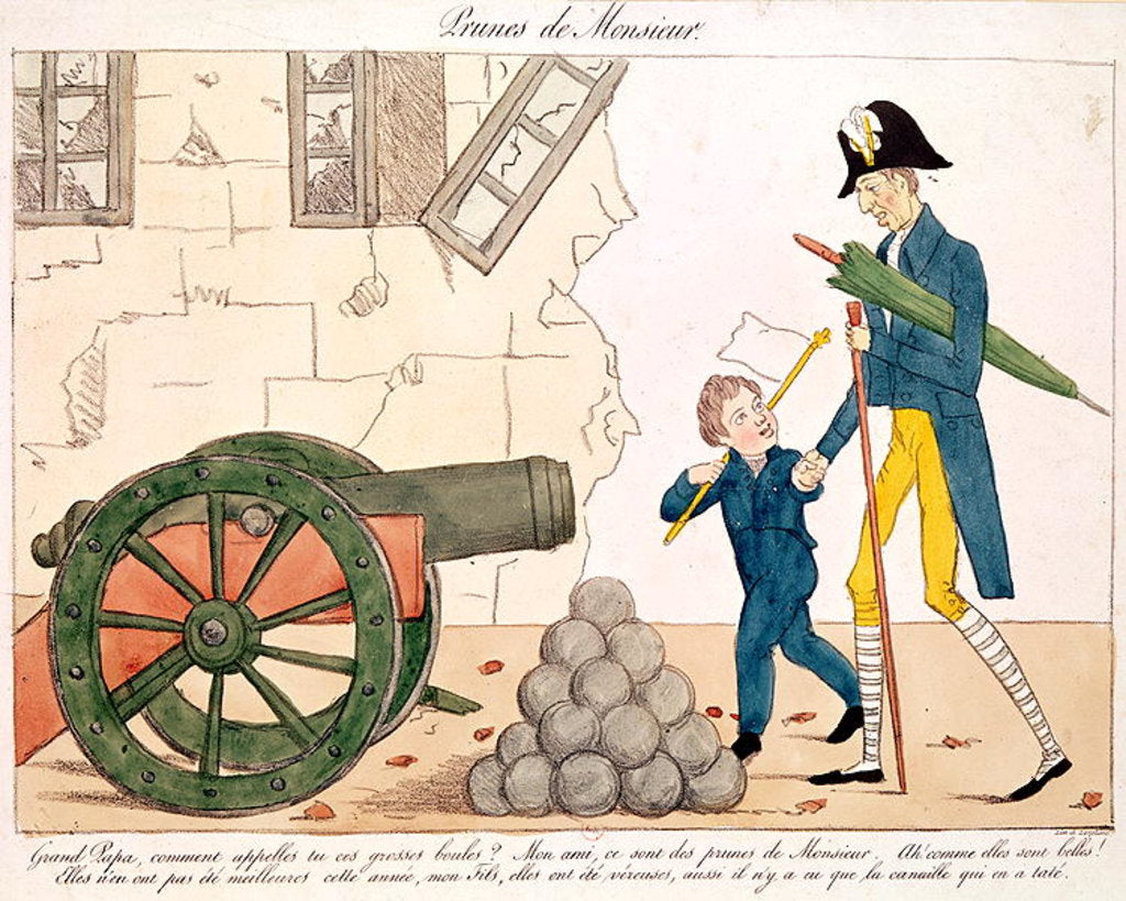 Detail of Caricature of Charles X and the Henri Duc de Bordeaux, 25th July 1830 by French School
