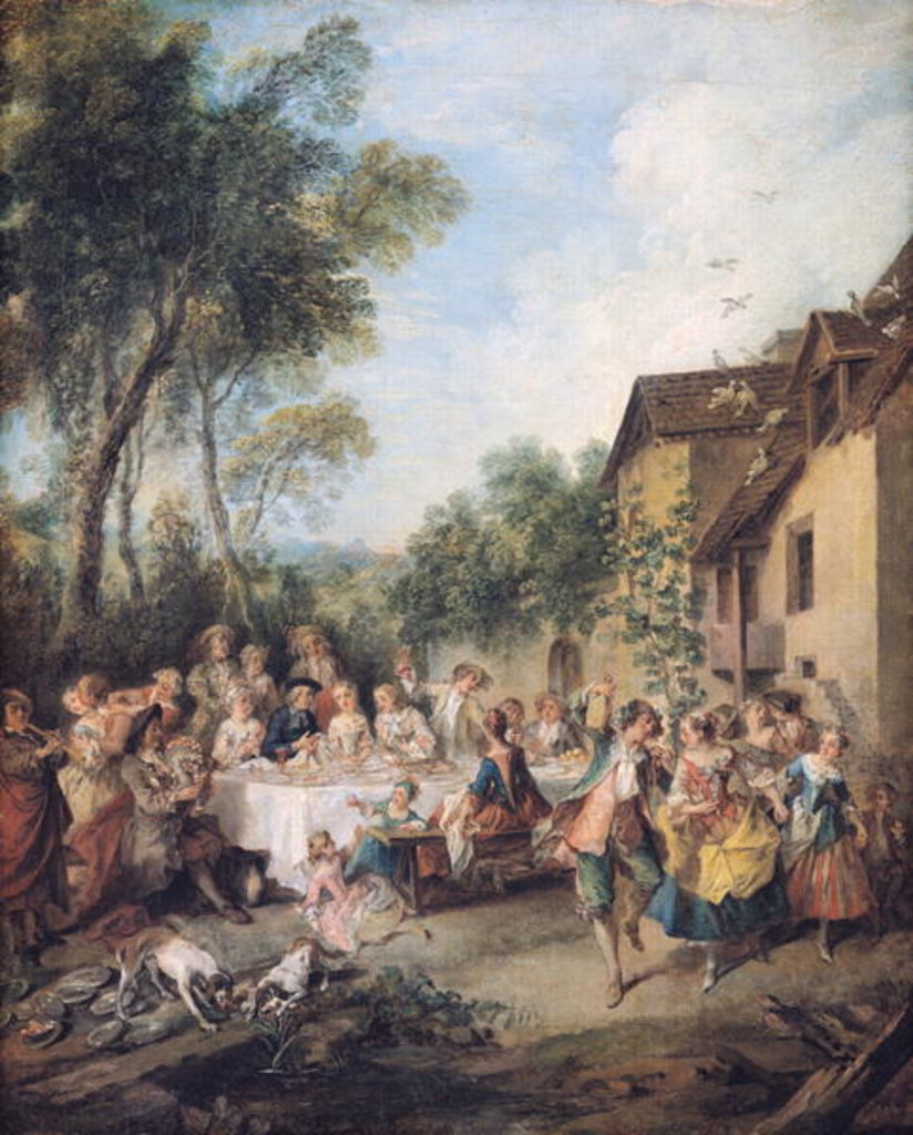 Detail of Wedding Feast in the Village by Nicolas Lancret