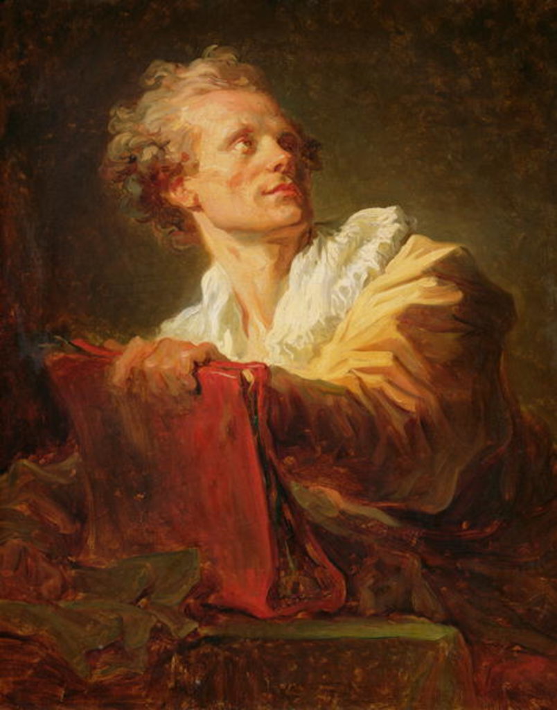Detail of Portrait of a Young Artist, presumed to be Jacques-Andre Naigeon by Jean-Honore Fragonard