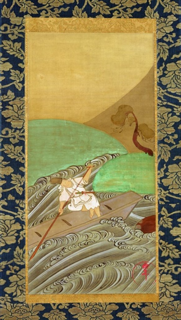 Detail of The Boatman by Ogata Korin