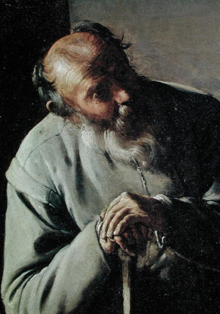 Detail of An Old Man, detail of the head, c.1618-19 by Georges de la Tour