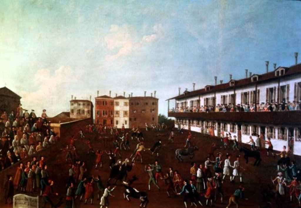 Detail of The Bull Race at San Giobbe, Venice by Gabriele Bella