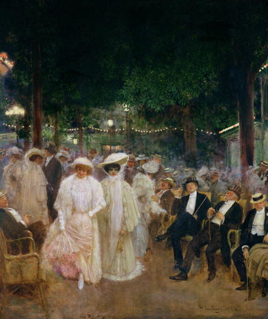 Detail of The Gardens of Paris, or The Beauties of the Night, 1905 by Jean Beraud
