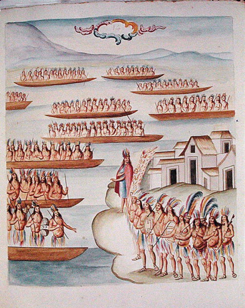 Detail of Tome 4 fol.14 Tlatelolco and the Lagoon by Diego Garcia Panes y Avellan