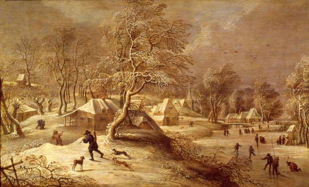 Detail of The Old Village under Snow by David the Elder Teniers