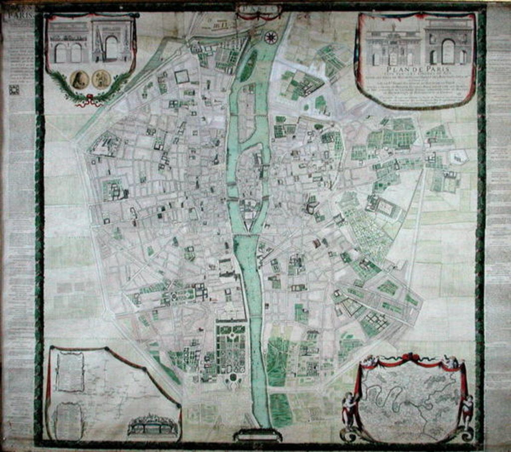 Detail of Plan of Paris, 1676 by Pierre Bullet