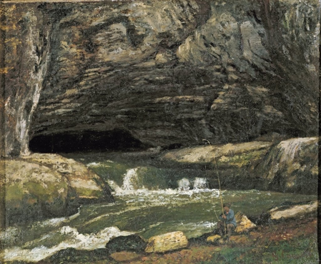 Detail of The Source of the Loue or La Grotte Sarrazine by Gustave Courbet