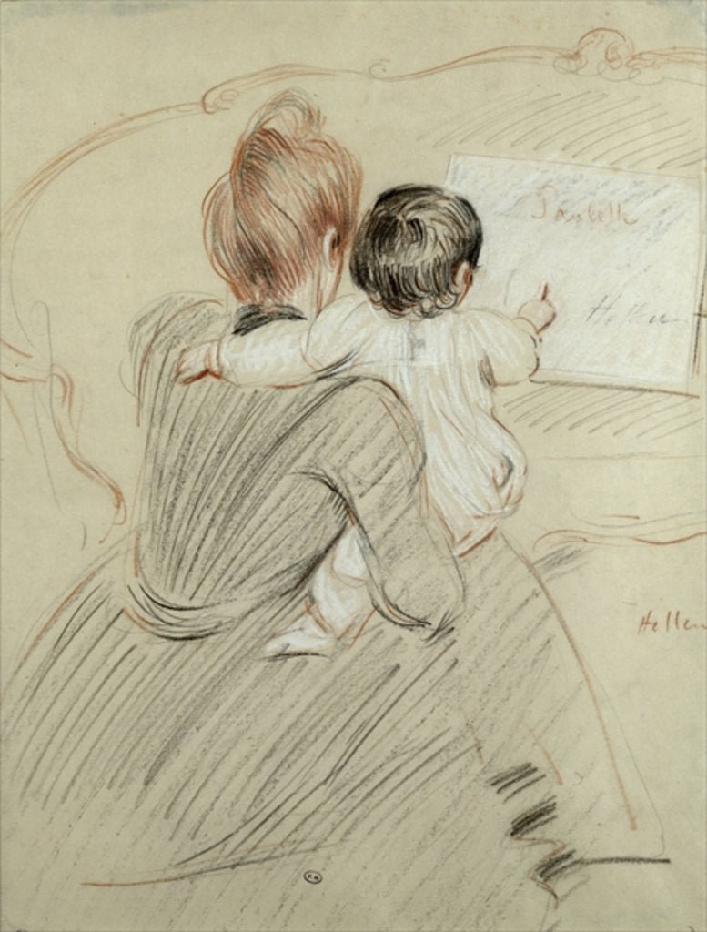 Detail of Madame Paul Helleu and her Daughter Paulette, 1905 by Paul Cesar Helleu