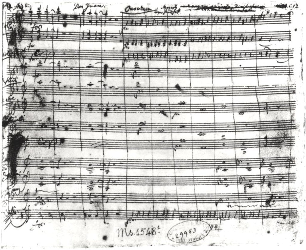Detail of Ms.1548 Overture of the opera 'Don Giovanni' by Wolfgang Amadeus Mozart