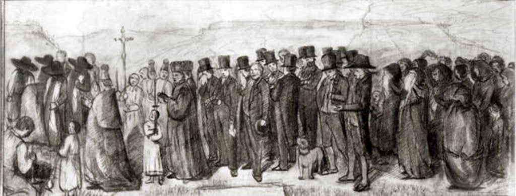 Detail of Study for Burial at Ornans, 1849 by Gustave Courbet