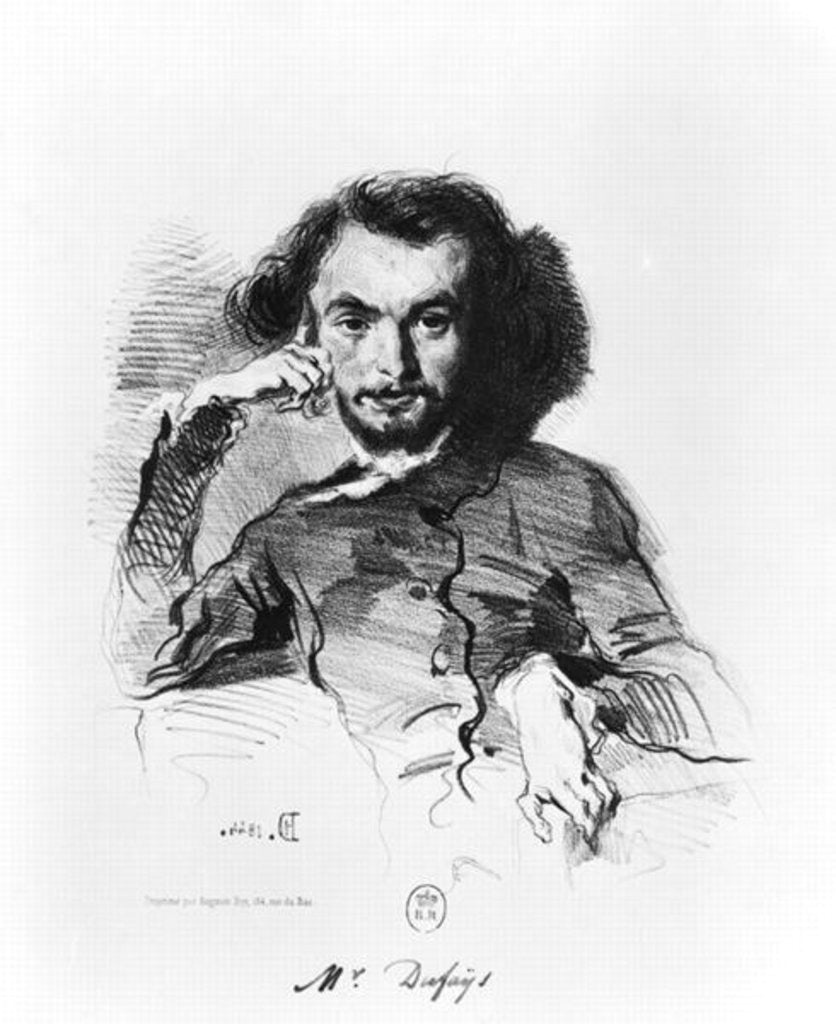 Detail of Charles Baudelaire 1844 by Emile Deroy