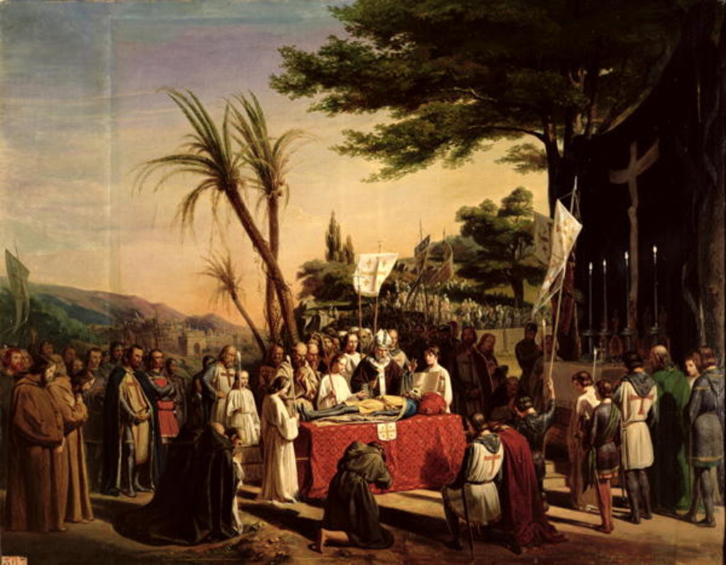 Detail of Funeral of Godfrey of Bouillon in Jerusalem, 23rd July 1100, 1838 by Edouard (1799-1877) Cibot