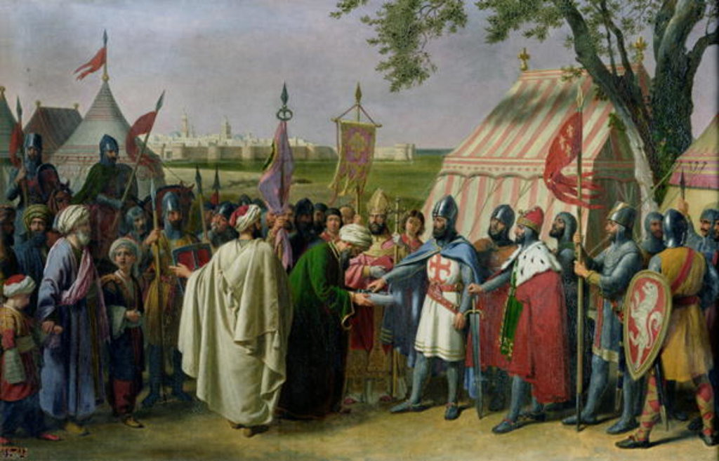 Detail of Count of Tripoli accepting the Surrender of the city of Tyre in 1124, 1840 by Alexandre-Francois Caminade