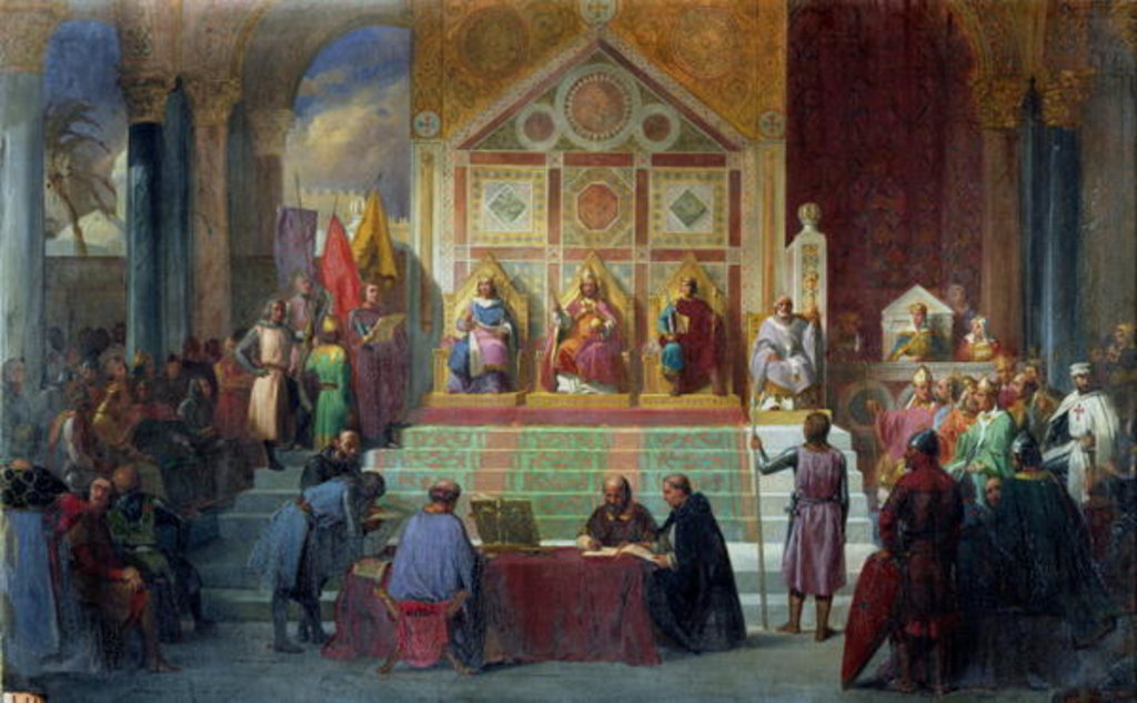 Detail of Assembly of Crusaders in Ptolemais in 1148, 1840 by Charles Alexandre Debacq