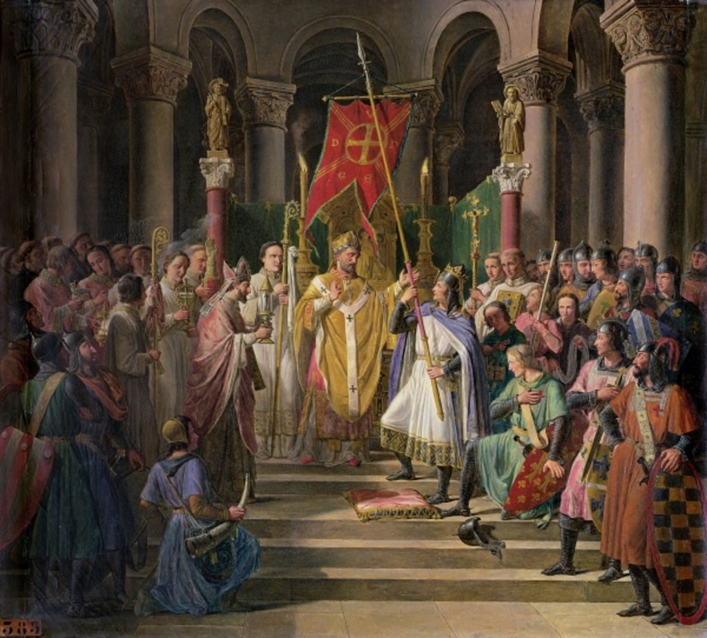 Detail of Philip Augustus King of France Taking the Banner in St. Denis, 24th June 1190, 1841 by Pierre Henri Revoil