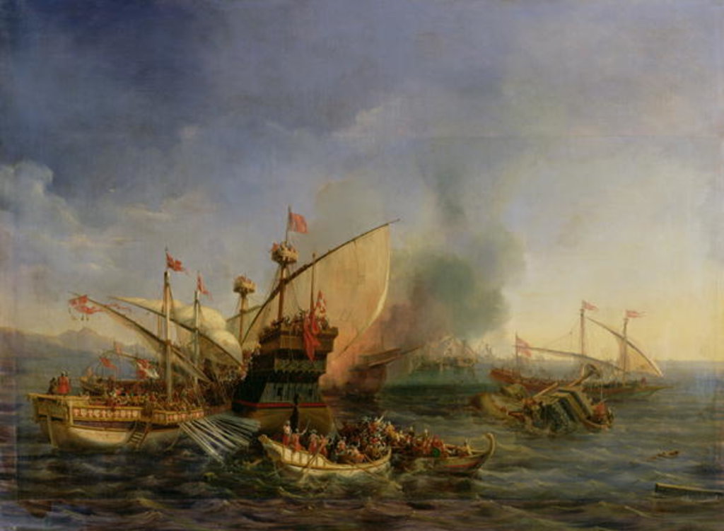 Detail of Naval Battle of Episkopi in 1323, 1841 by Auguste Etienne Francois Mayer