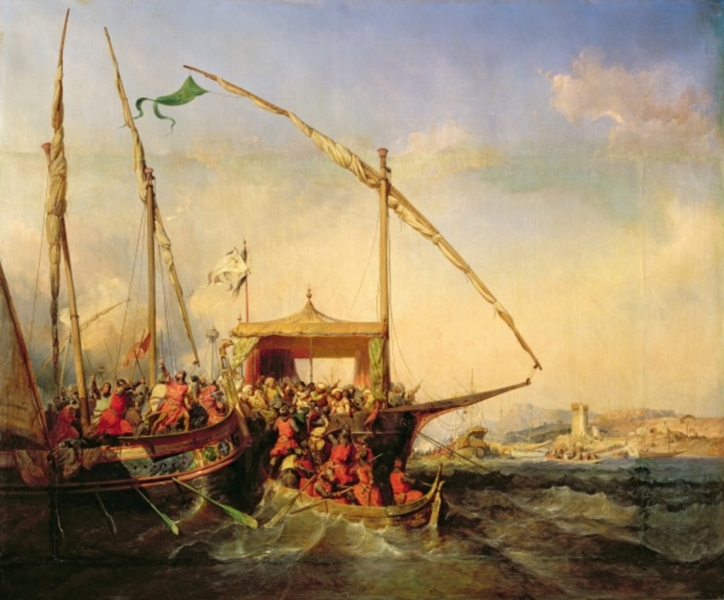 Detail of Naval Battle of Imbre in 1346, 1842 by Eugene Modeste Edmond Lepoittevin