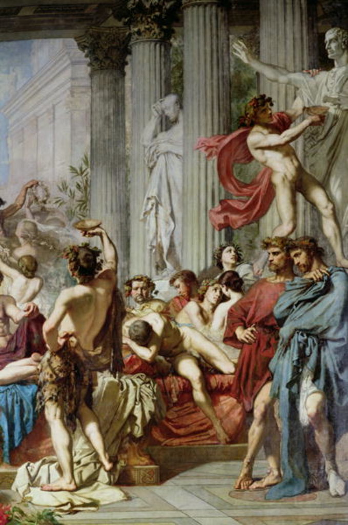 Detail of The Romans of the Decadence, detail of the right hand group, 1847 by Thomas Couture