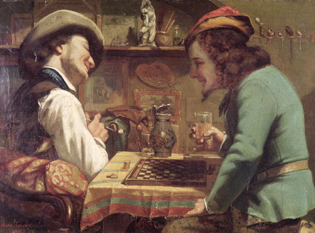 Detail of The Game of Draughts, 1844 by Gustave Courbet