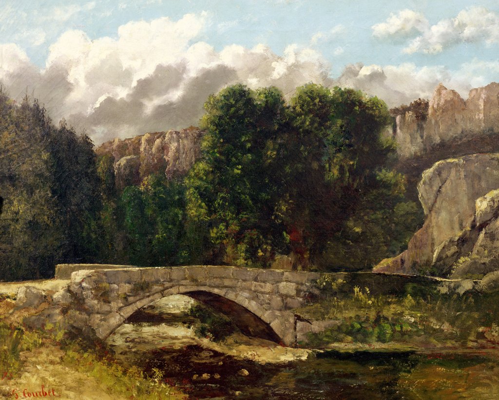 Detail of The Pont de Fleurie, Switzerland, 1873 by Gustave Courbet