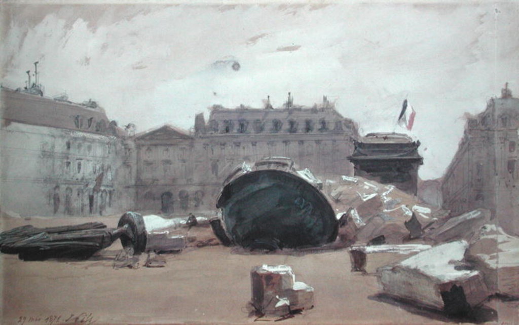 Detail of Paris Commune: The Fall of the Vendome Column, 29th May 1871 by Isidore Pils