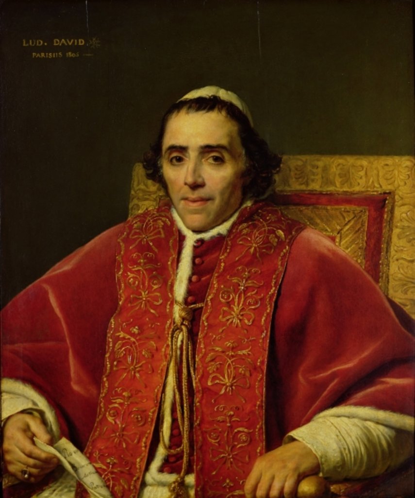 Detail of Portrait of Pope Pius VII, 1805 by Jacques Louis David