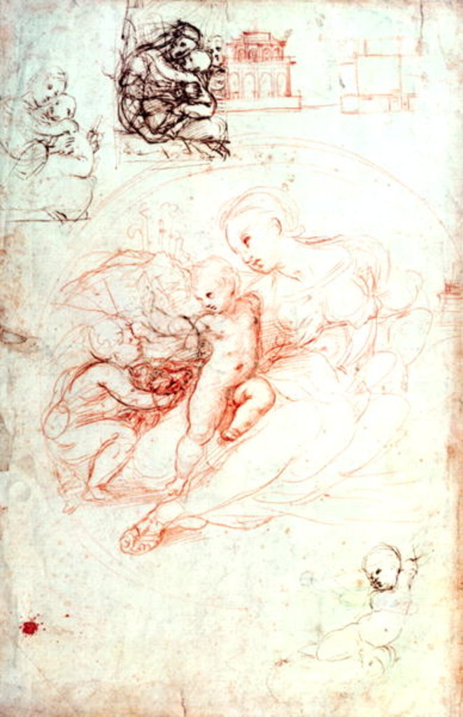 Detail of Study for the Alba Madonna, c.1508-09 by Raphael