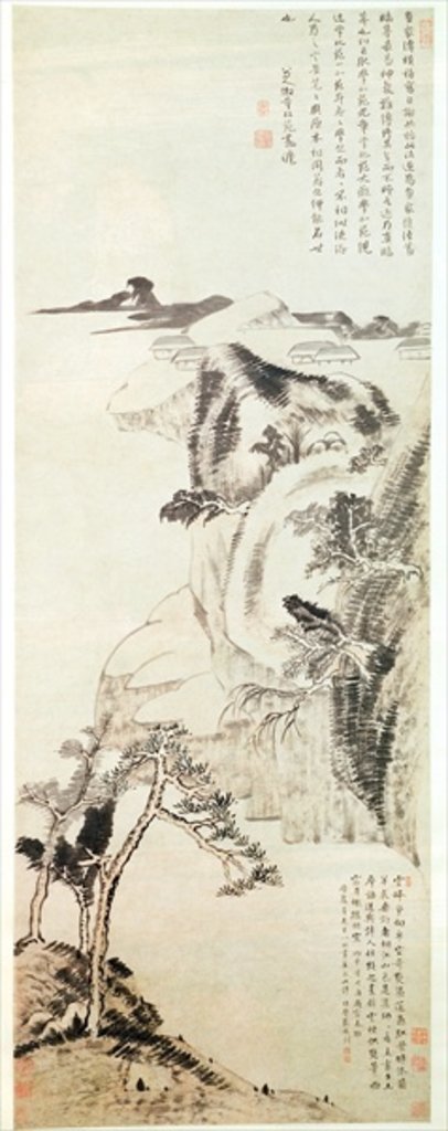 Detail of Landscape by Bada Shanren by Zhu da Bada Shanren